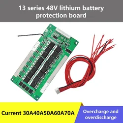 Scheda di protezione della batteria al litio BMS 13S 48V 30A/40A/50A/60A/70A cella agli ioni di litio 18650 protezione della batteria funzione di bilanciamento della scheda PCB