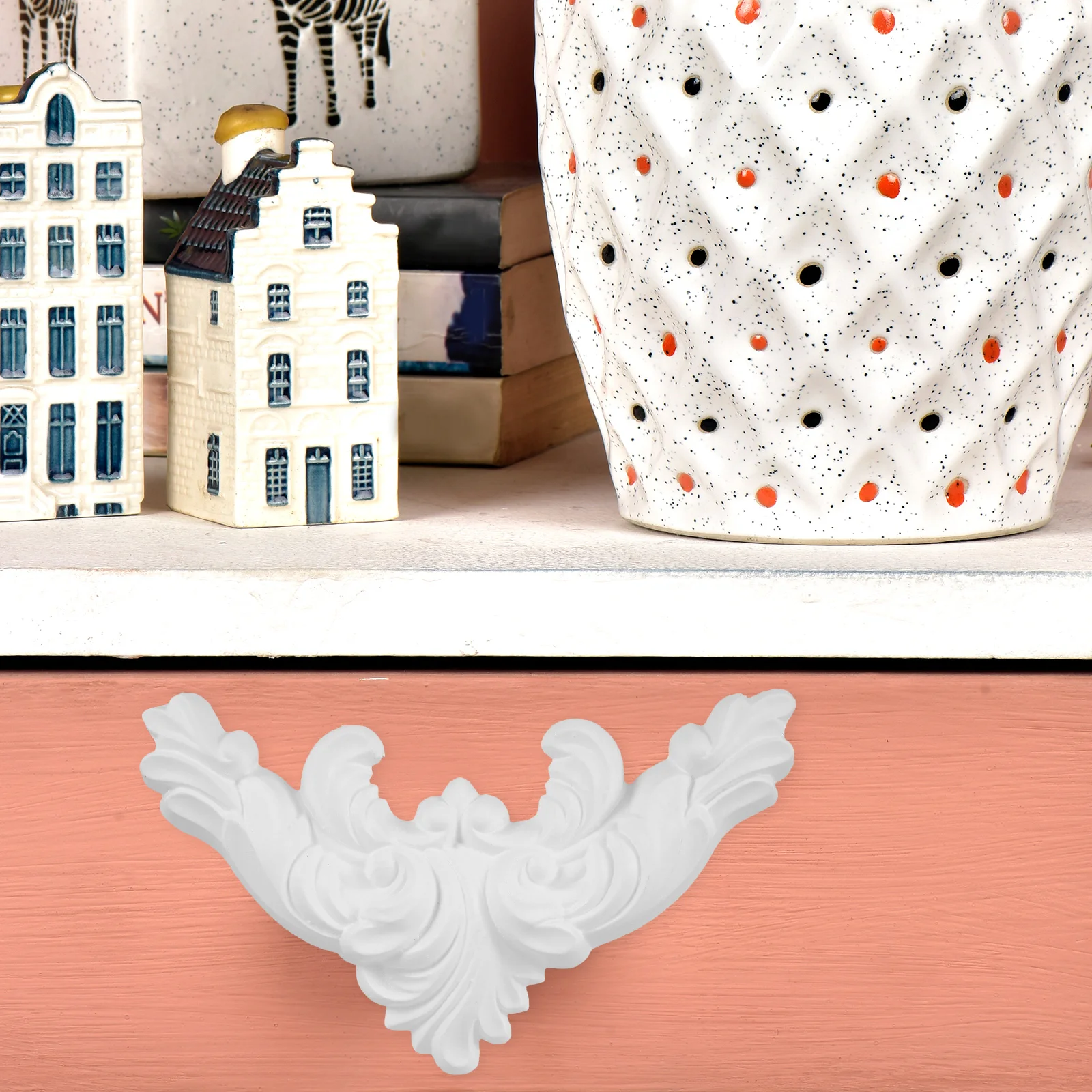 

Gypsum Decorative Strips 17x17cm PU Corner Appliques Furniture Carved Onlays Wall Cabinet Home Ornament Background Border Strip