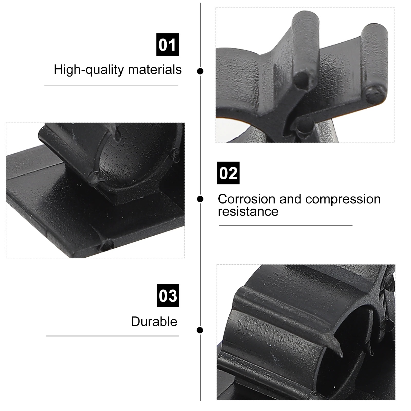 

50Pcs Adjustable Cable Clamps Heavy Duty Cord Organizer Holder for Kitchen Bedroom Living Room Sticky Wire Management Clip