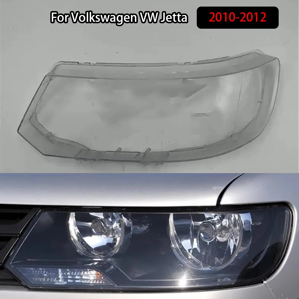 

For Volkswagen VW Jetta 2010-2012 Front Headlamp Cover Transparent Lampshades Lamp Shell Masks Headlight Shade Lens Plexiglass