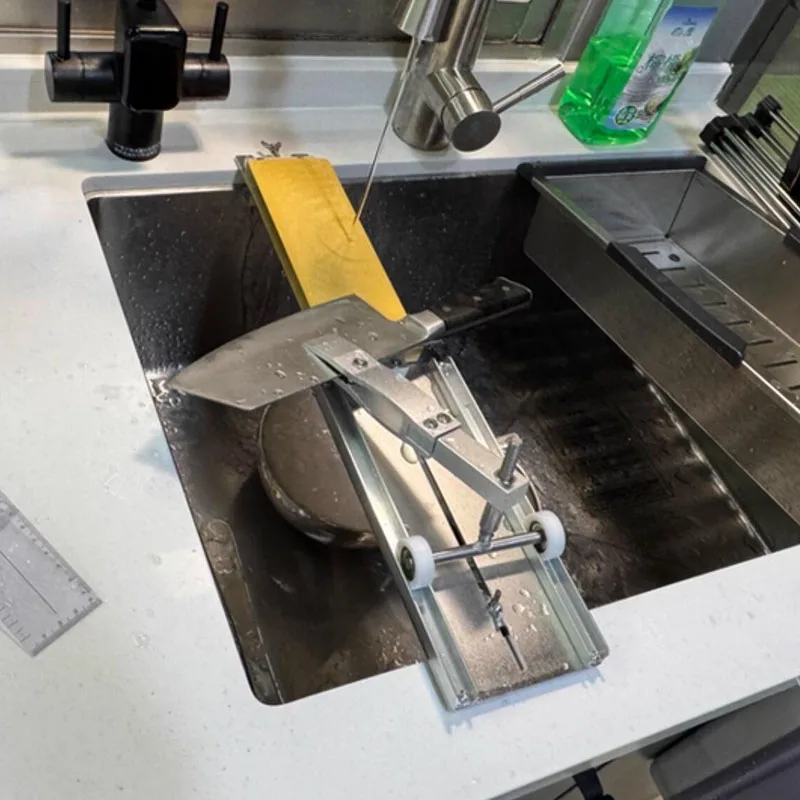 

Точилка для ножей с фиксированным углом, точилка, точилка, точилка для раковины из нержавеющей стали Shen'en, фиксированный противоскользящий кронштейн