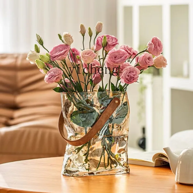 D20 Vase Ornament Living Room Flower Arrangement Glass Niche Entrance Decoration