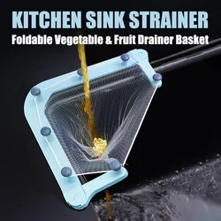 Kitchen Triangular Sink Strainer - Foldable Vegetable & Fruit Drainer Basket