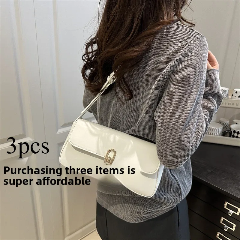 

3 шт. 2025 новая шикарная индивидуальная повседневная новая французская сумка через плечо в стиле ретро женская модная модная высококачественная сумка через плечо