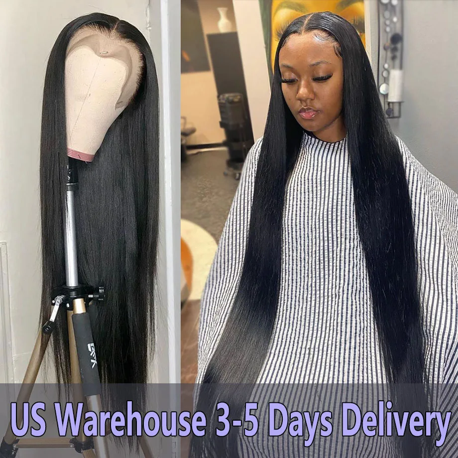 

Straight HD Lace Frontal Wig 13x6 200 Density 13x4 Human Hair Wigs Lace Front Pre Plucked Brazilian Straight Full Frontal Wig