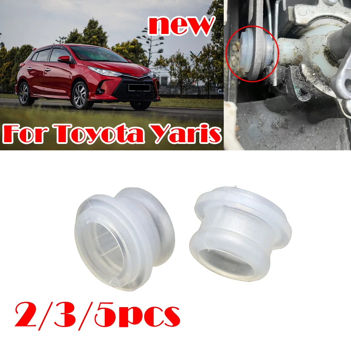 

5Pc Manual Gear Shift Lever Cable Bushing Repair Kit For Toyota Yaris Gearbox Selector End Linkage Rubber Sleeve Pad Apron Clips