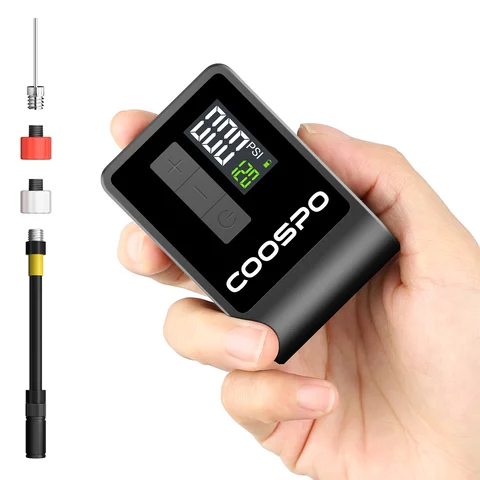 COOSPO Портативный электрический насос для велосипедов с LCD-дисплеем — детальный вид товара