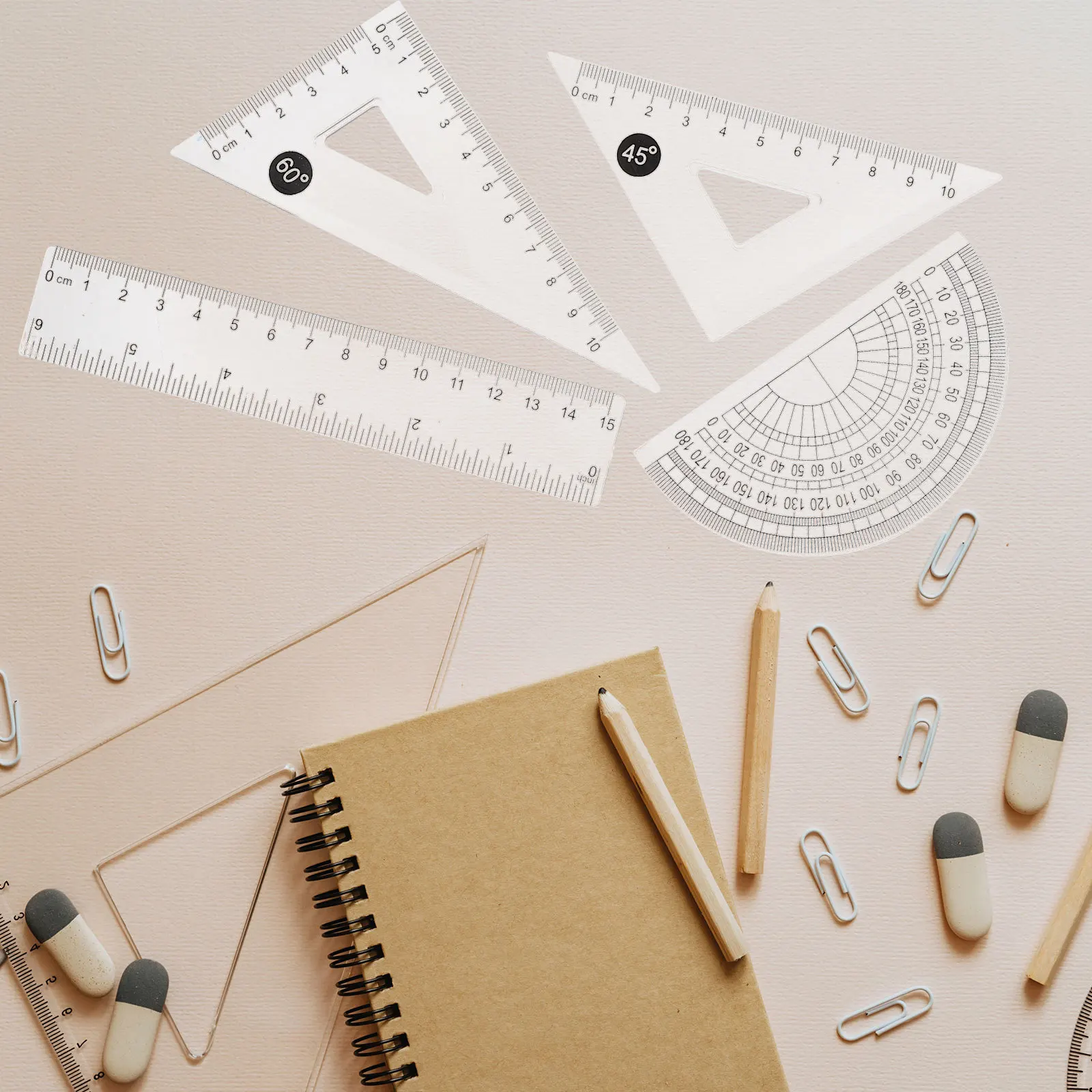 Ensemble de règles triangulaires pour dessin, Kit de mesure pour l'école et le bureau, Architecture, ingénierie, Design artistique, outils de dessin, papeterie, 4 ensembles