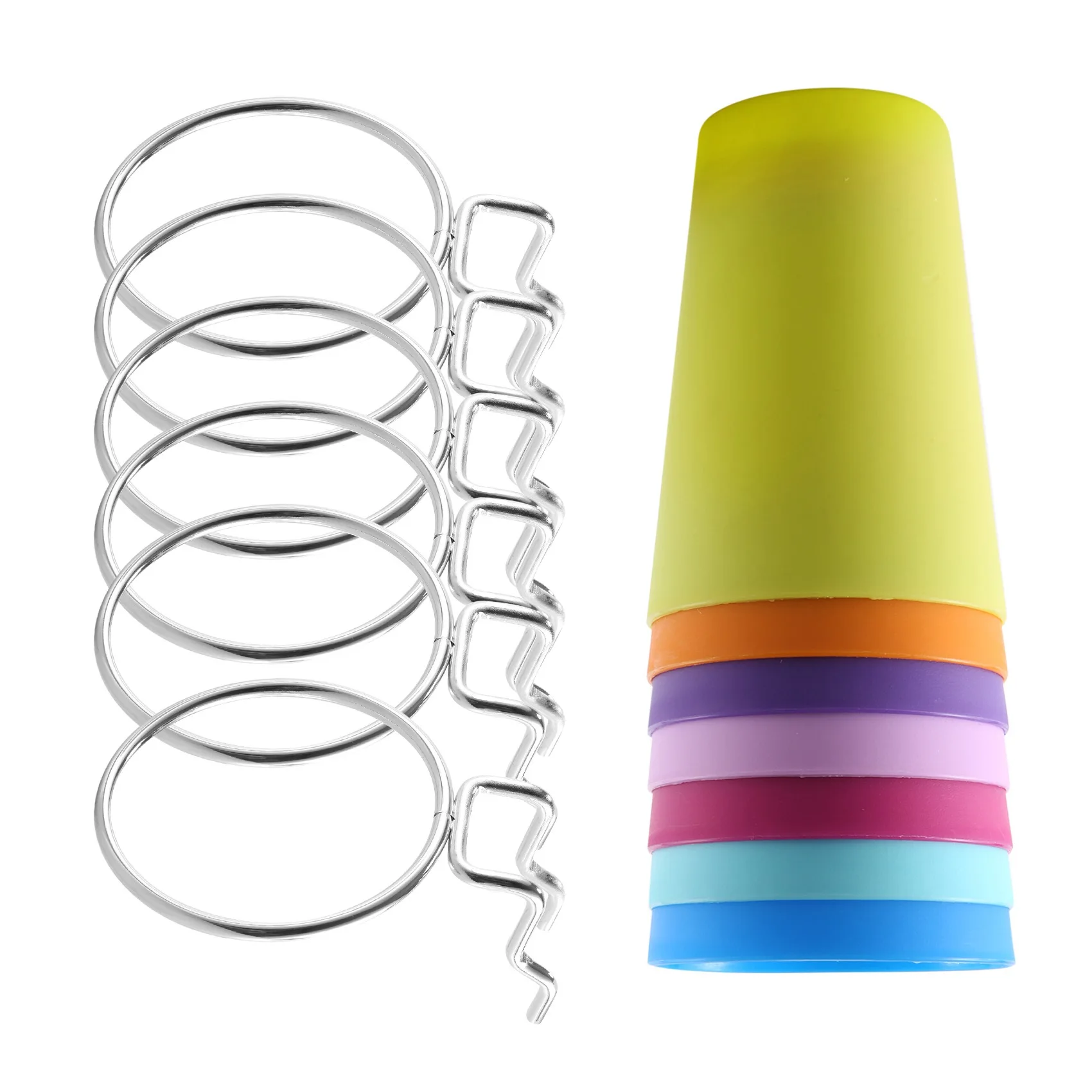 7ชุดถัง pegboard กับแหวนแหวนสไตล์ pegboard ตะขอ pegboard ถ้วย pegboard อุปกรณ์ตัวยึดถ้วย pegboard (7สี)