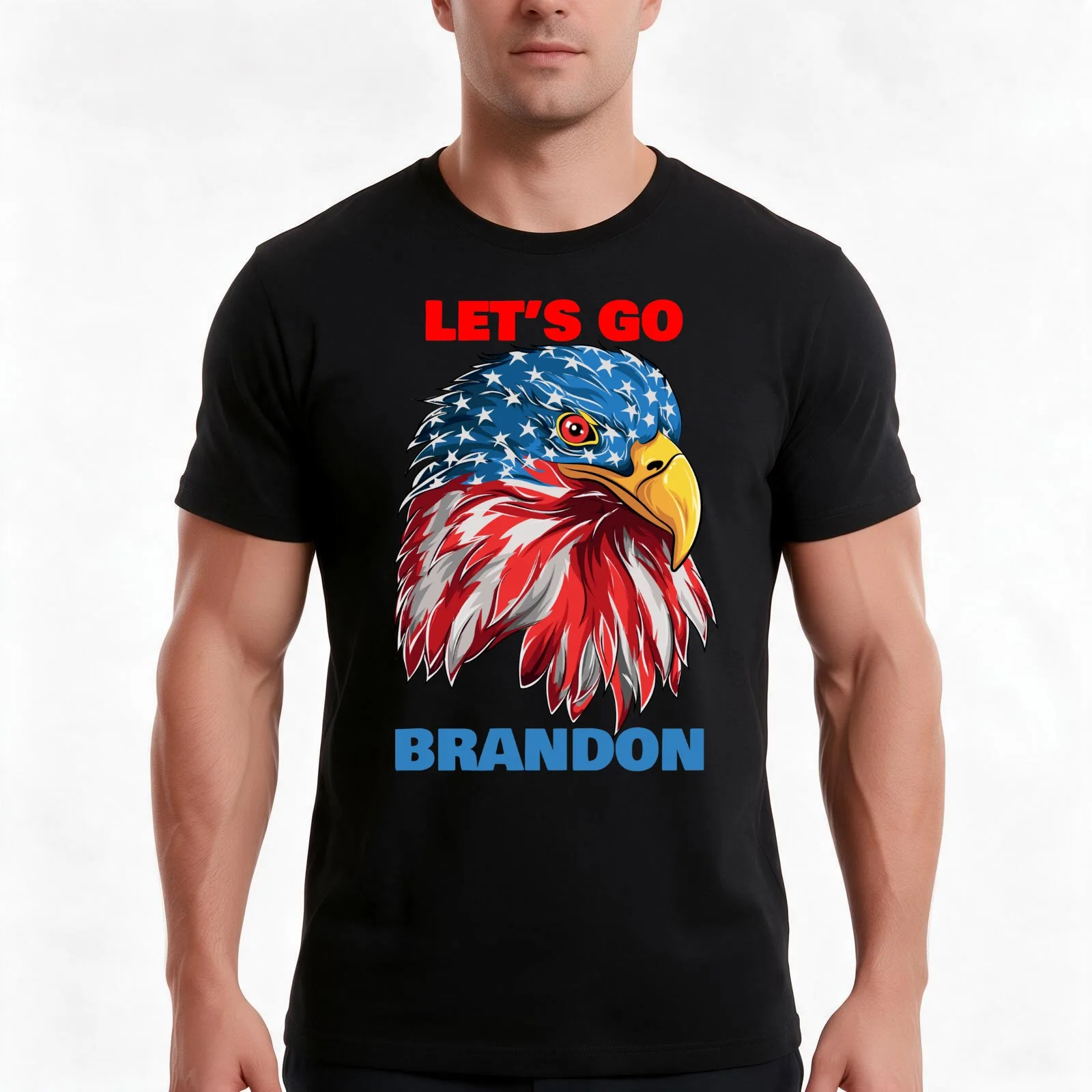 Let's Go Brandon Flag T-Shirt, Summer Casual Cotton Tee, Oversized Streetwear Tops, Vintage Graphic Print, Unisex Men Women