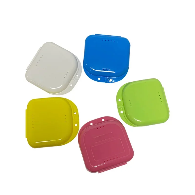 Denture Tray Box Dental Orthodontic Retainer Box Case Plastic Teeth Container Denture Box False Teeth Protective Case