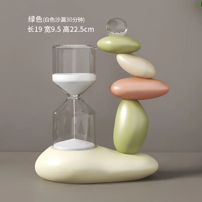Magnetic hourglass, stone ornaments, TV cabinet, wine cabinet, porch decoration, office desktop souvenir