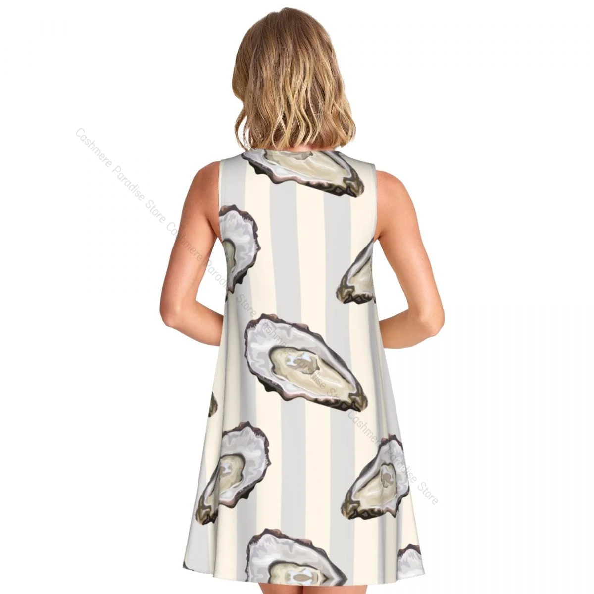 Women's Dress Seamless With Oysters Summer Casual T Shirt Dresses Beach Cover up Tank Dress
