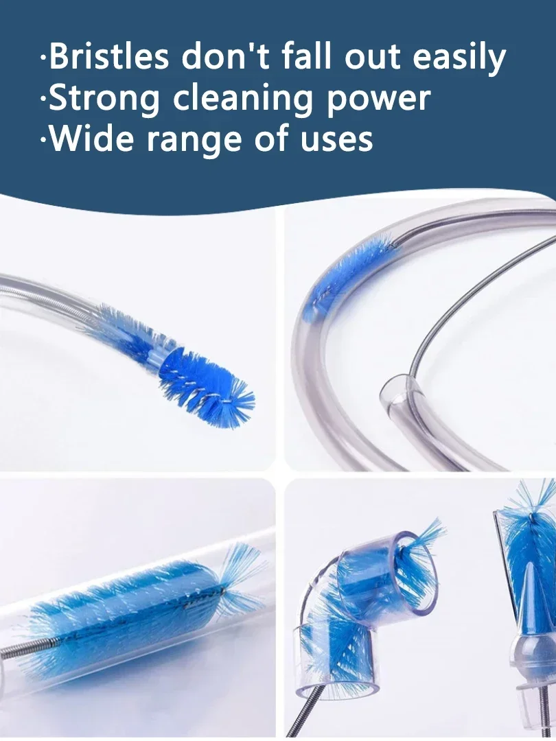 Flexibler Federbürsten-Schlauchreiniger für Aquarienfilter, Eimer, Innen- und Außenrohre zur Algen- und Schmutzentfernung – Aquatische Pflegezubehör – Detail 4