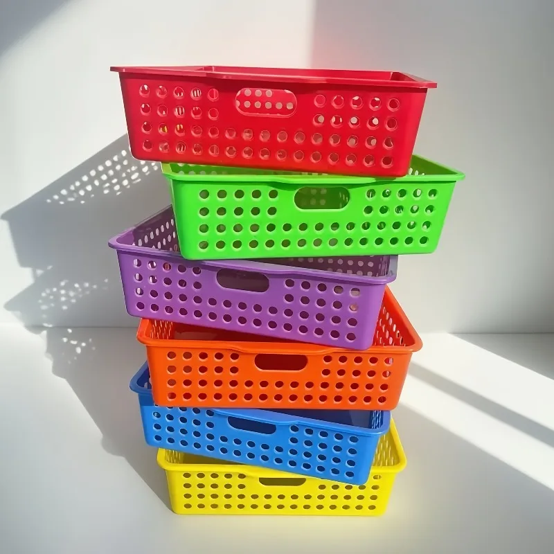 

6 шт. красочных контейнеров для хранения бумаги формата А4 — прочный органайзер для офисного стола, цвета радуги и макарон, организация дома и рабочего пространства