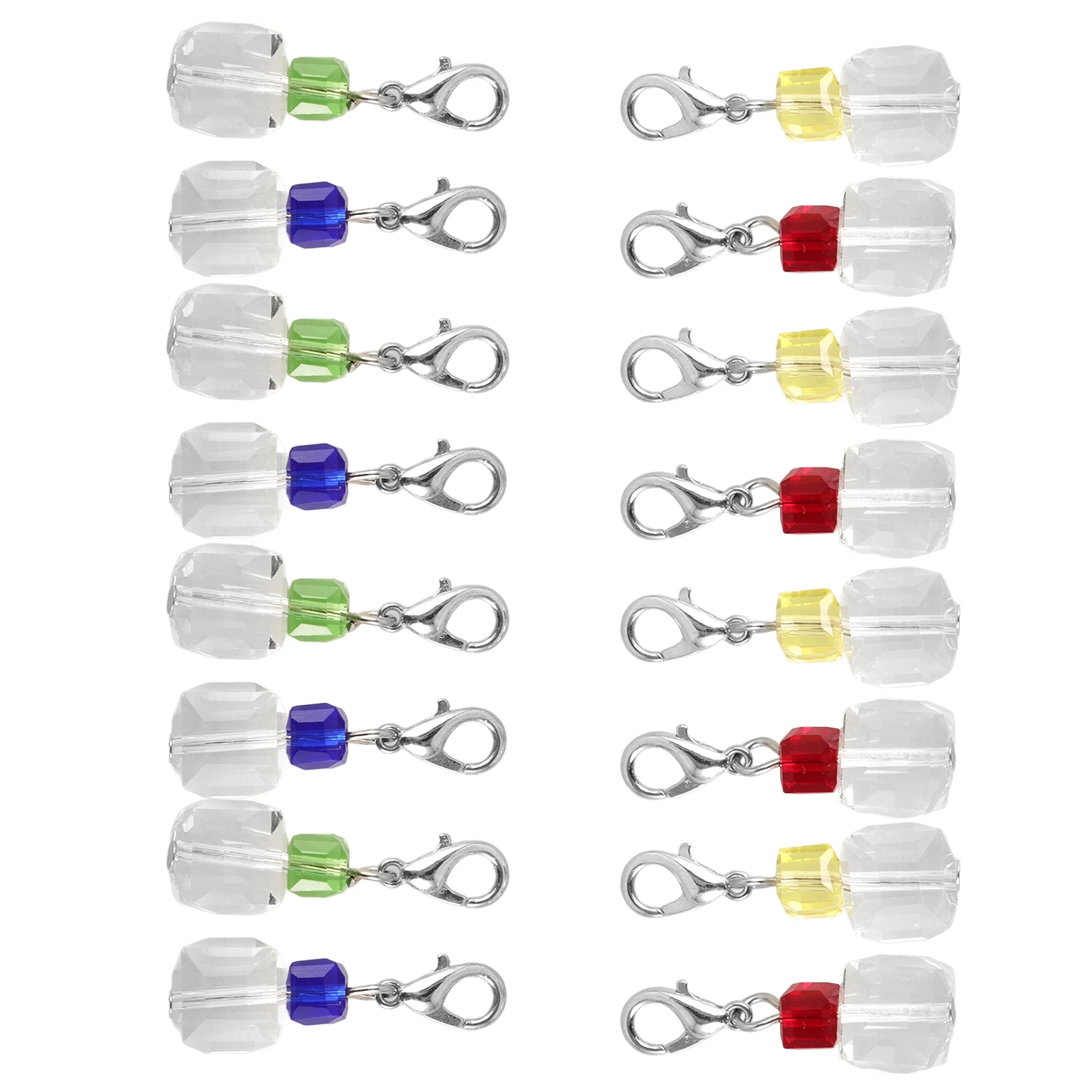 

16pcs Square Crystal Pendant Accessories Lobster Clasp DIY Jewelry Making Charms Glass Pendants Bracelet Earrings Necklace