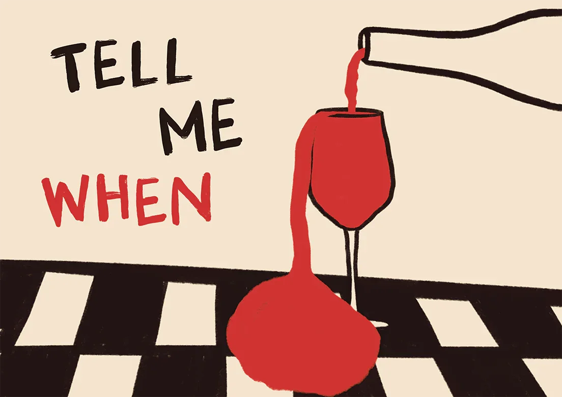Vintage Tell Me When Drink Canvas Wall Art Poster, Unframed Abstract Red Wine Landscape Prints for Living Room and Kitchen Decor view 5