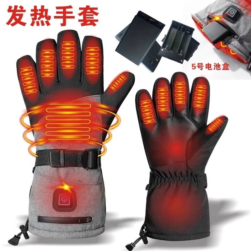 Rękawice grzewcze z funkcją glideing, ciepłe, odporne na zimno, inteligentne, elektryczne rękawice grzewcze do sportów zimowych.