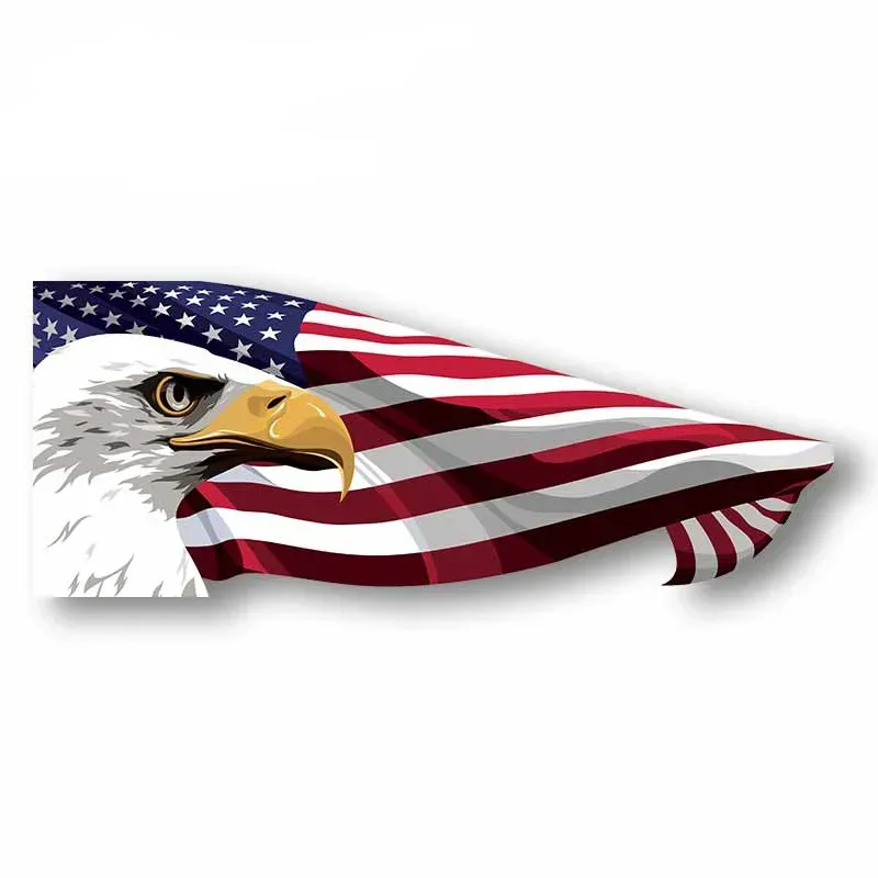 

TXCT Personality Eagle Creative Cartoon Decal for American Flag Car Decal Waterproof Scratch Fashion Decal PVC，13cm