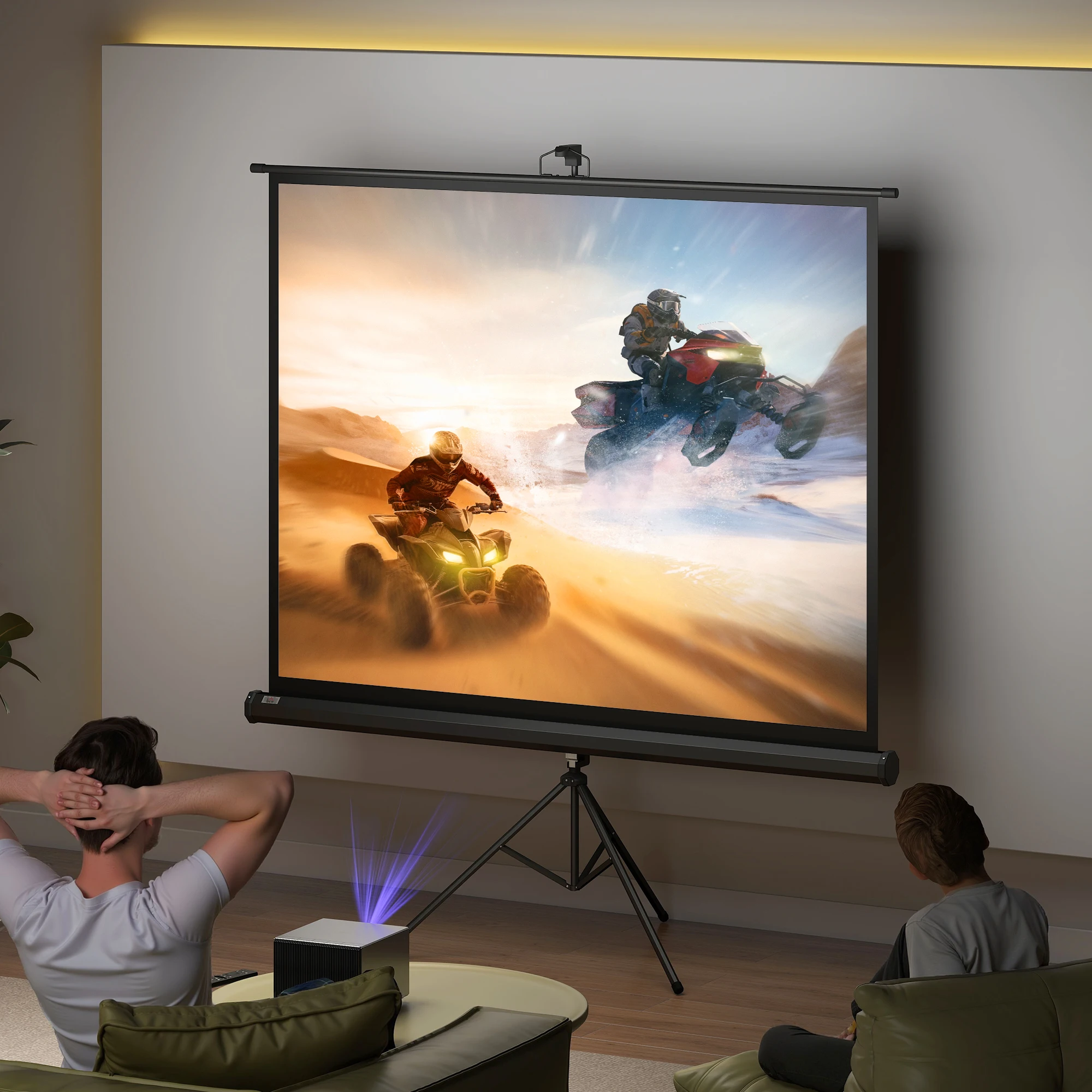 HOMCOM projectiescherm met statief 84 inch 4:3 draagbaar projectiescherm opvouwbare statiefdoeken voor thuisbioscoop, kamperen