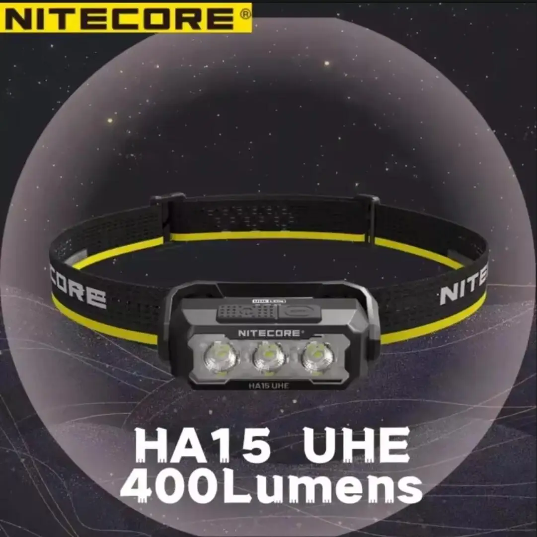 

NITECORE HA15 UHE USB-C Rechargeable Headlamp 400Lumens 6 x NiteLab UHE LEDs Headlight with Battery For Camping Hiking Trekking
