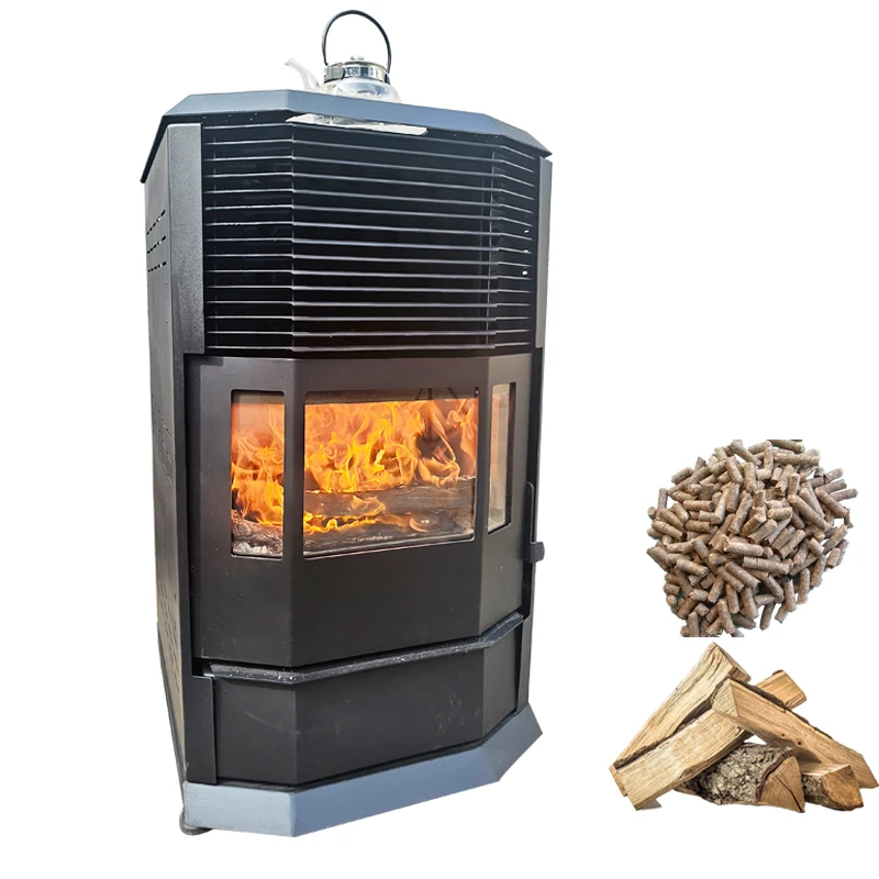 

Wholesale easy-to-use dual-stove wood ball and firewood dual-fuel fireplace for indoor heating and cooking