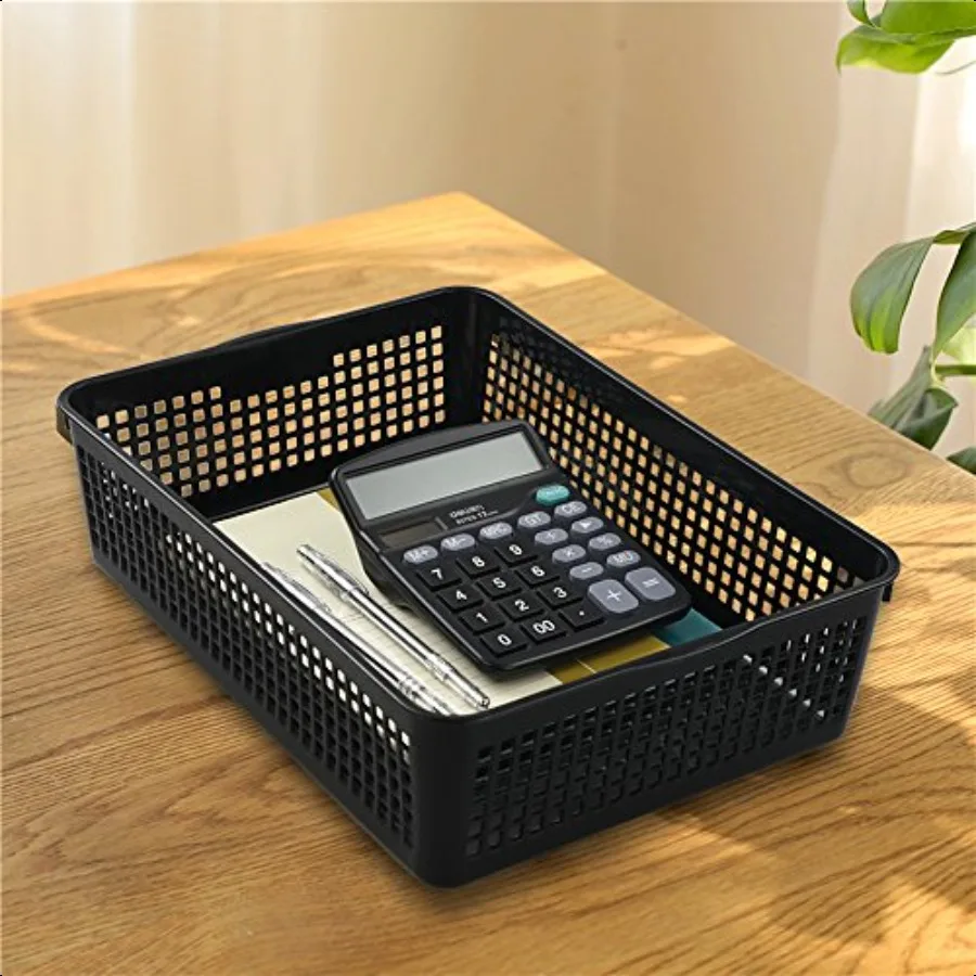 Черные пластиковые корзины Saedy для файлов, писем, документов, набор из 6 шт.