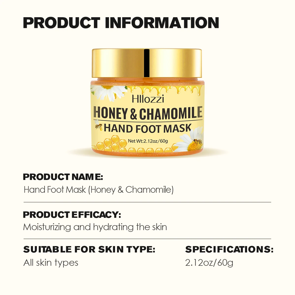 masque pour les pieds et les mains (miel camomille) masque en cire pour les mains et les pieds, lissant la peau, masque pour les mains nettoyant en douceur, éclaircissant la peau des mains