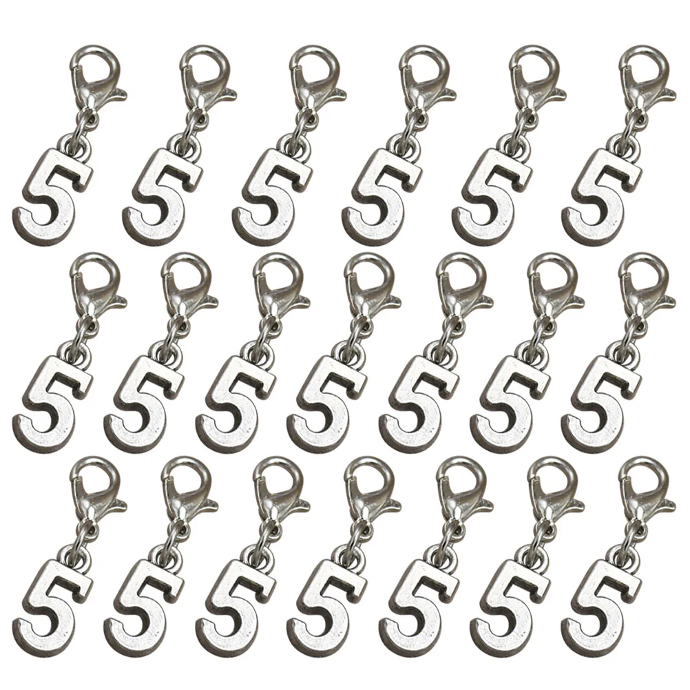 

20 Pcs Charm Pendant DIY Diy Charm Pendant Set Jewelry Making Crafts Supplies Lobster Buckle Earrings Silver