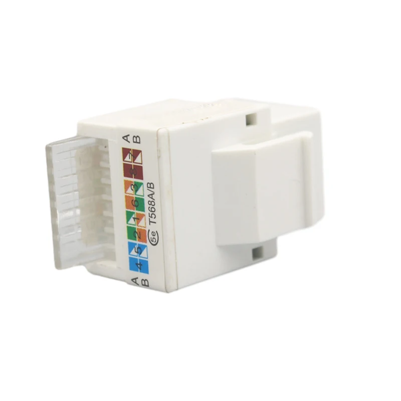 RJ45 Cat5e Keystone Ethernet Module Internet Wall Jack Coupler Crimp Down UTP LAN Connector Insert For Data Network Socket