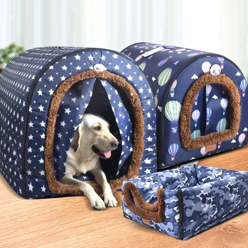 

-Seasons Universal Washable Dog Houses Dog Kennels Home Pet Kennel Closed Winter Warm House For Dogs Comfortable Cat Kennel
