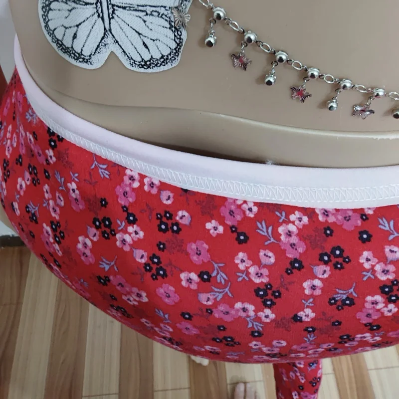 

Sexy Men Floral Soft Comfortable With Sheath Panties Mid Waist Underwear Sissy Underpants Fill Cotton Fluffy Warm Briefs BF Gift