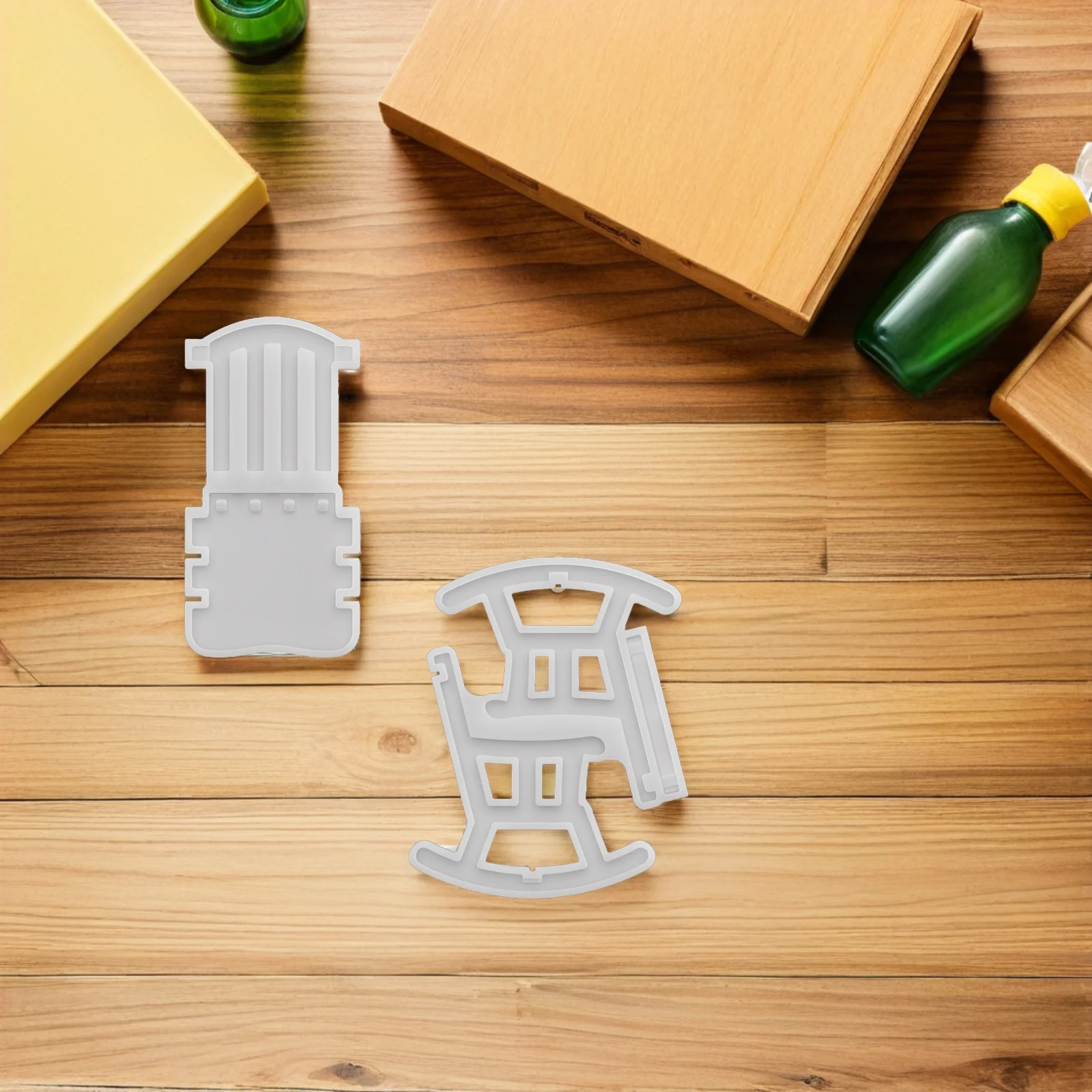 

1 комплект, миниатюрное кресло-качалка для кукольного домика, силиконовая форма, сделай сам, литье из смолы, форма для мебели для крошечного дома, миниатюрный стул ручной работы