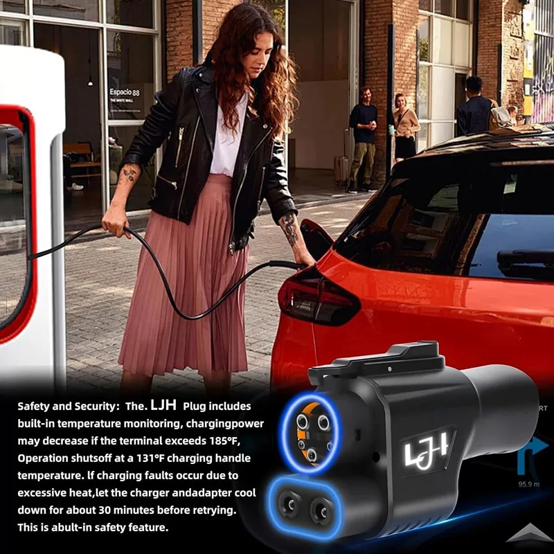 Tesla Supercharger 500A 1000V 고속 충전 커넥터 용 NACS-CCS1 어댑터 Ford GM EVs SAE 충전 스테이션과 호환 가능 썸네일 6