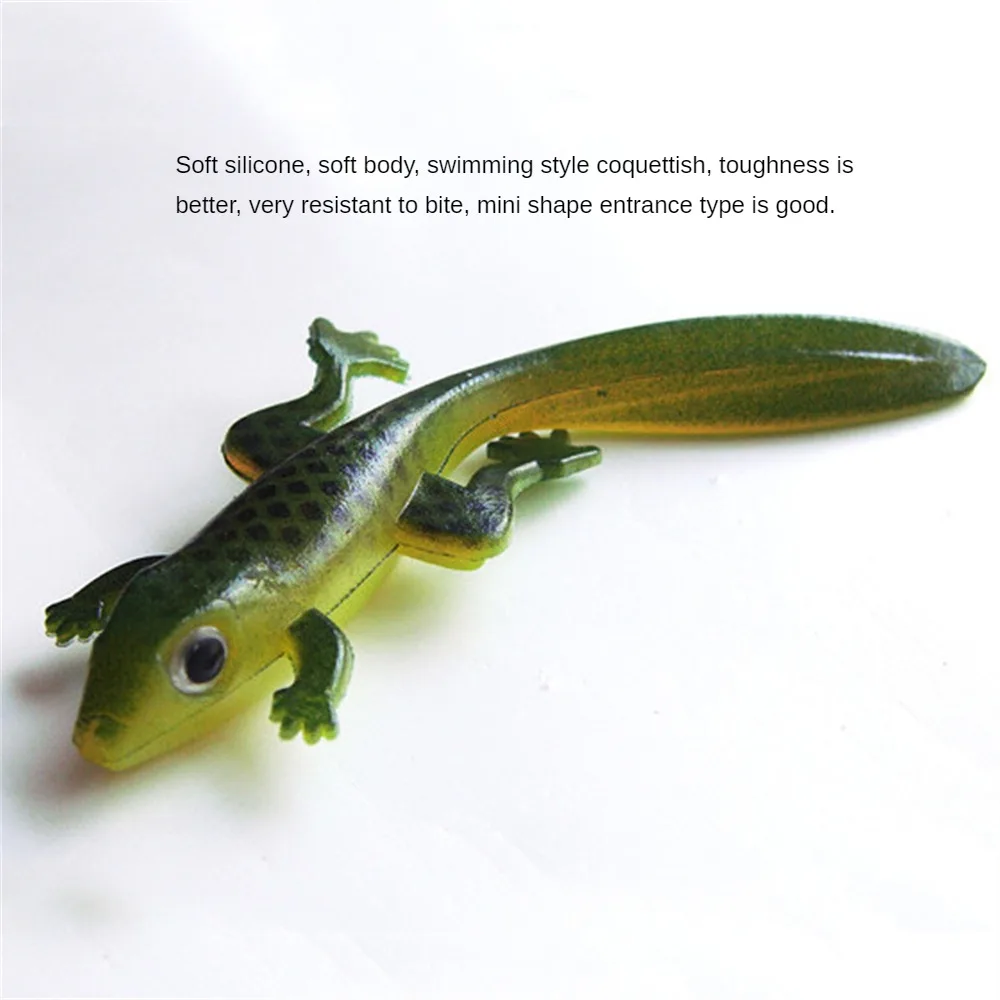 Bionic Bait Black Point Green Back Long Tail Frog Silicone Fishing Gear Luya Bait Goods For Fishing Artificial Bait 3g80mm