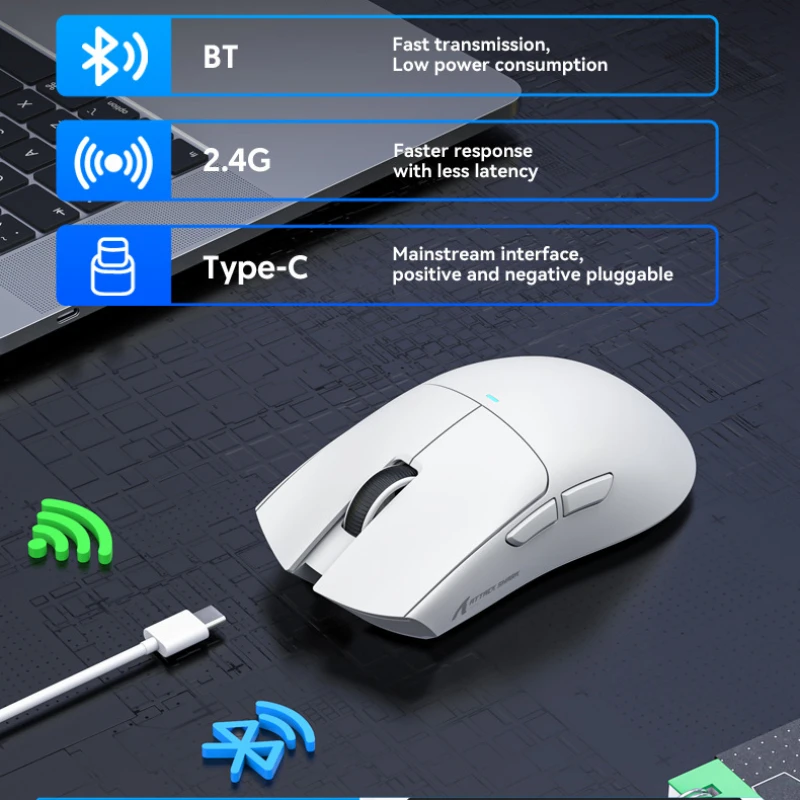 Imagem -05 - Ataque Tubarão X11 Mouse para Jogos 22000dpi Modo Triplo sem Fio Ultra Leve Bluetooth Carregamento Magnético para pc Jogos