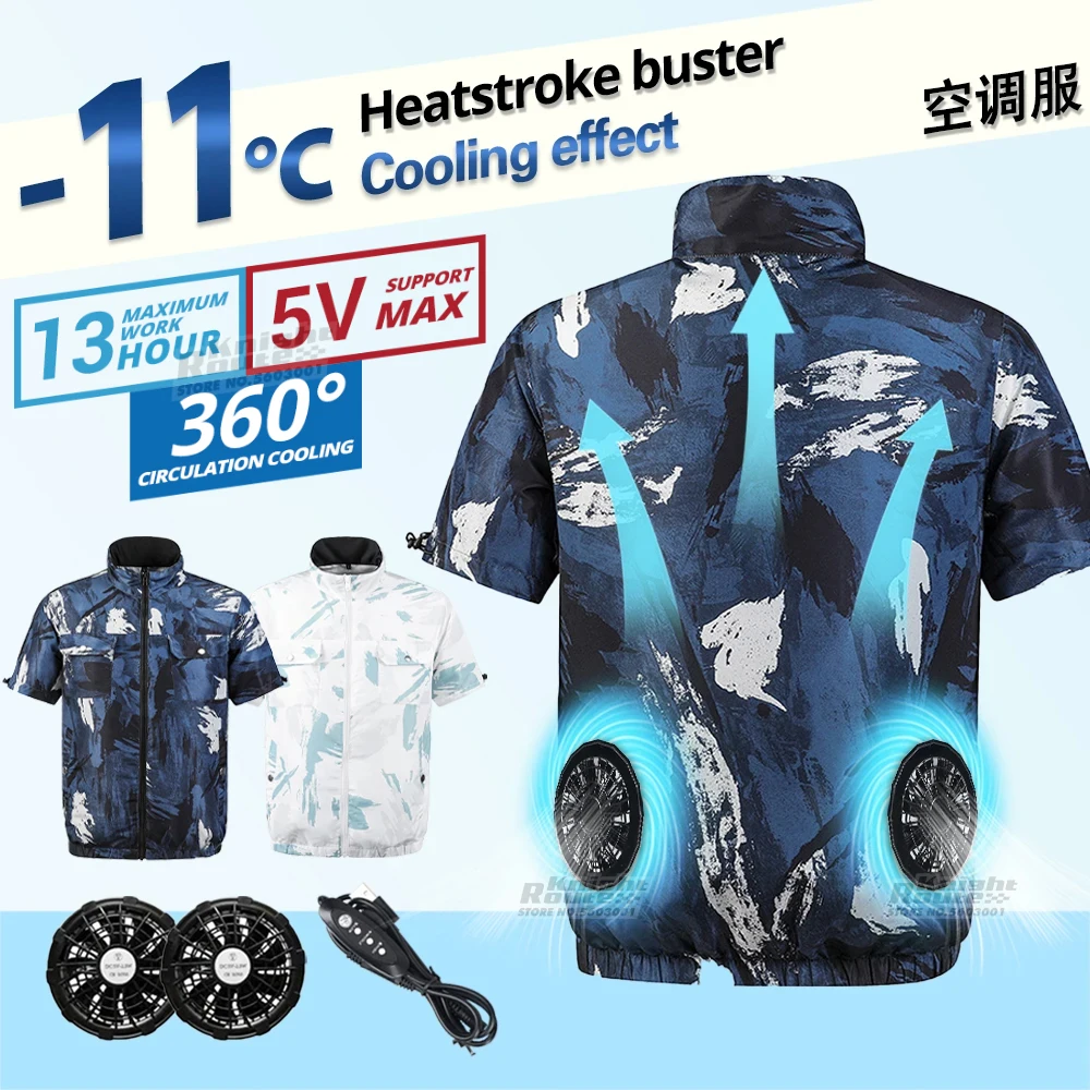 

Summer Fan Vest Biker Jackets Motorcycle Jackets Men Women's Vest USB Charging Air Camping Clothes Cooling For Vest Fishing New