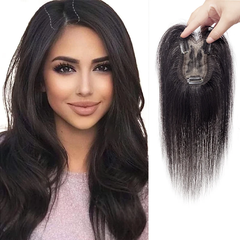 7X10cm Butterfly Hairnet Extensions Swiss Lace Pieces Wigs 100% Human Hair Improve Hair Volume Hair Topper Wig Piece for Women