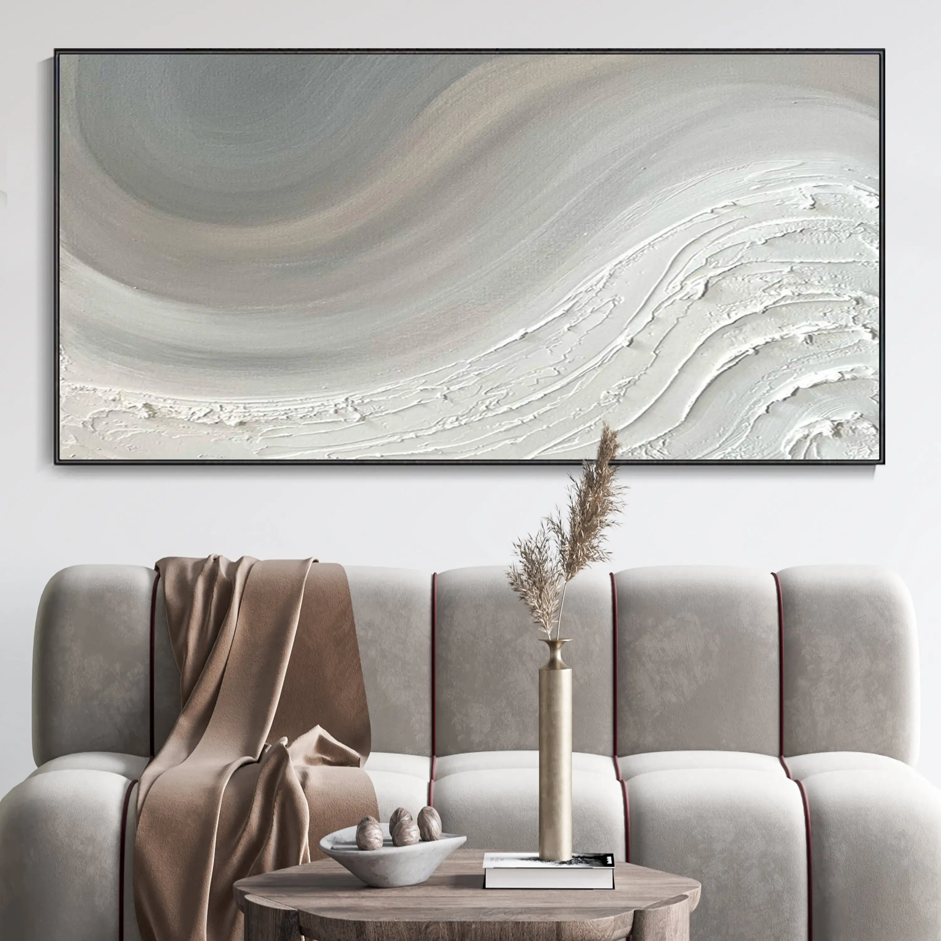 

Simple Hand Flowing Oil Painting Abstract Texture White Wabi-Sabi Painting Original Mural Bright Color Decor Wall Painting Decor