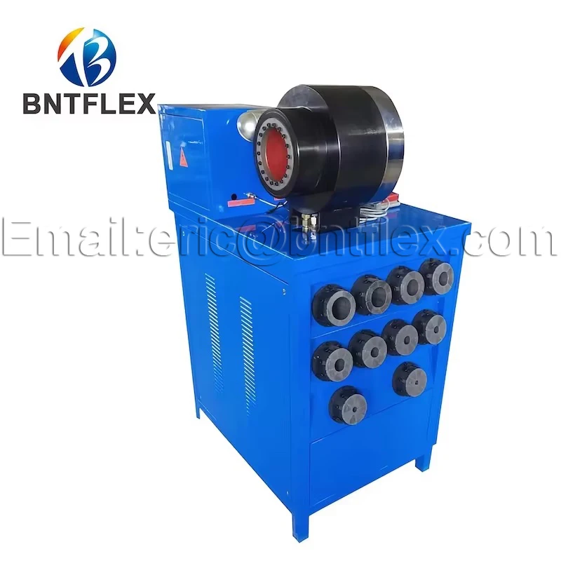 

Manufacture 6-51mm 4 steel wires reinforced hydraulic hose fitting pressing machine