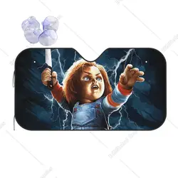 Chucky Childs Play Windshield Sunshade Horror Movie Mistery Cover Front Block Window 76x140cm Car Sunshade Heat Reflector