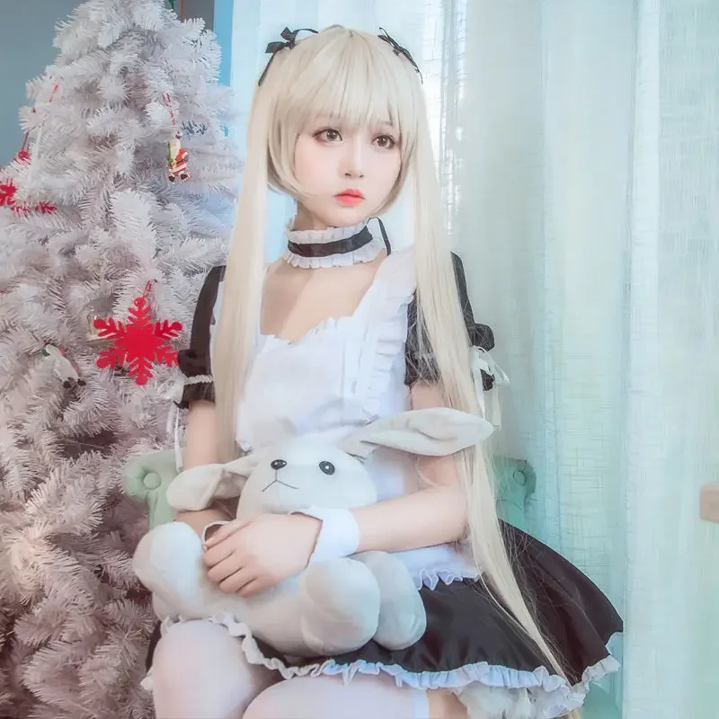 RT01 Anime Yosuga no Sora Kasugano Sora Maid Outfit Cosplay Costume Women Sexy Servant Waiter Apron Lolita Dress Halloween P*Jk2