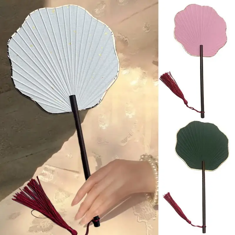 Chinese Hand Fan Blank Craft Fan Rice Paper Fan Festival Decoration Elegant Activity Props For Hand Painting Crafting