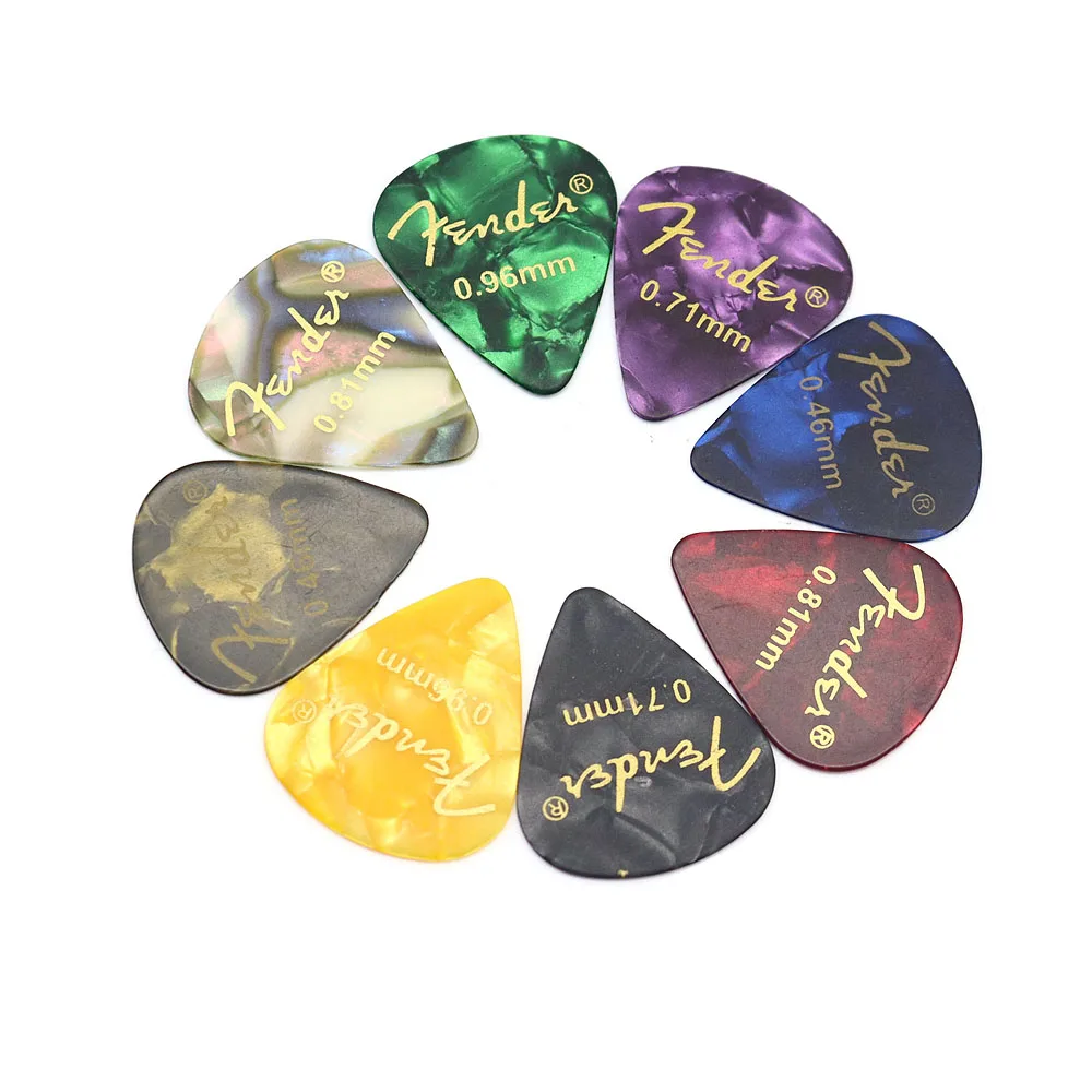 Set of 8 Acoustic Picks Plectrum Celluloid Electric Guitar Pick and 2pcs Thumb picks Accessories