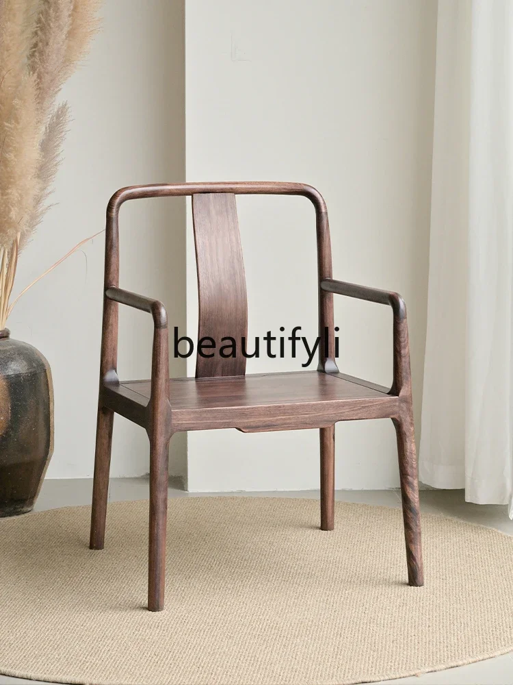 

A26 New Chinese-style solid wood tea chair office, tenon and mortise fully assembled chair, ebony armchair