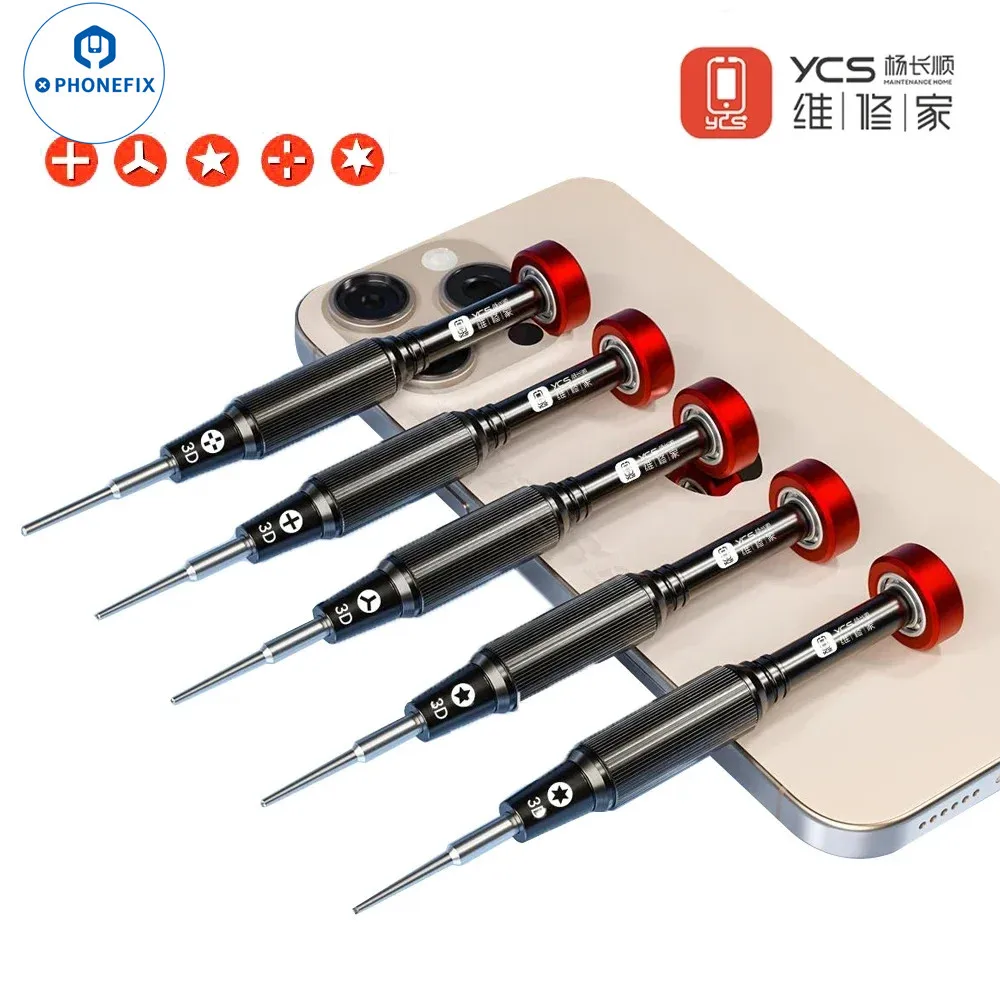 Juego de destornilladores de precisión YCS 3D, ranura Torx electrónica Y destornillador de 0,6mm, Kit de herramientas de reparación de apertura para iPhone, Android, Tablet y PC