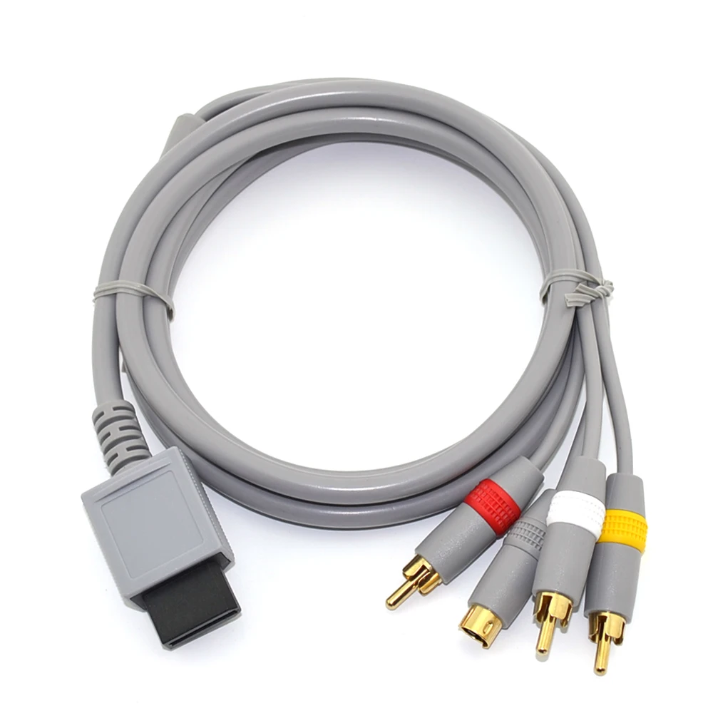 1.8m S-Terminal SAV Cable For Wii HDTV S-Video Line S-Terminal AV Cord 3RCA S-Audio Video Cable