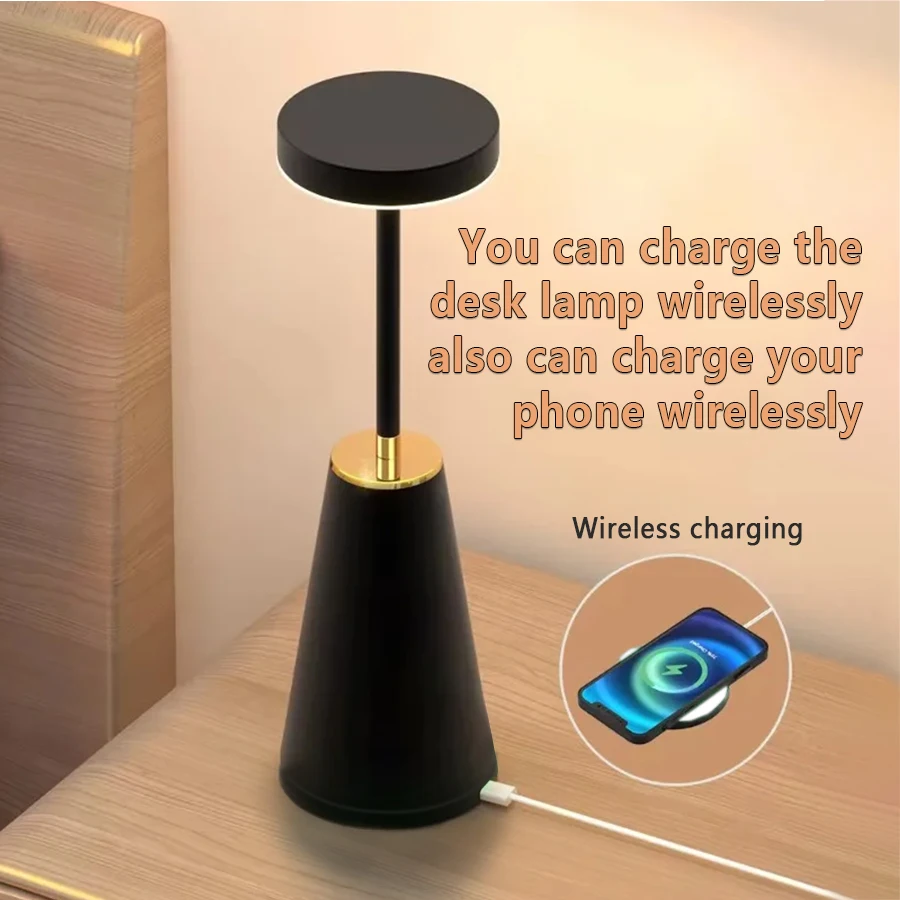 15W QI Wireless Charging LED Desk Lamp Rechargeable Desk Light For Home Office Study Business Reading Light Night Table Lamp