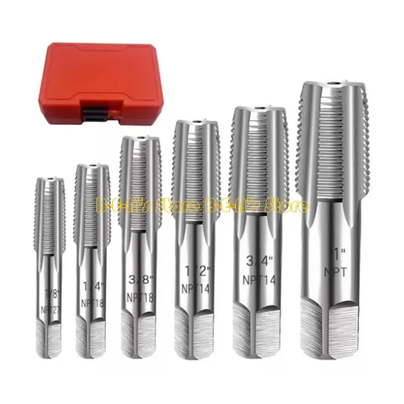 Y1AD Complete Set of 6 NPT Pipes Tap Carbon Steel for Thread Restorations DIY
