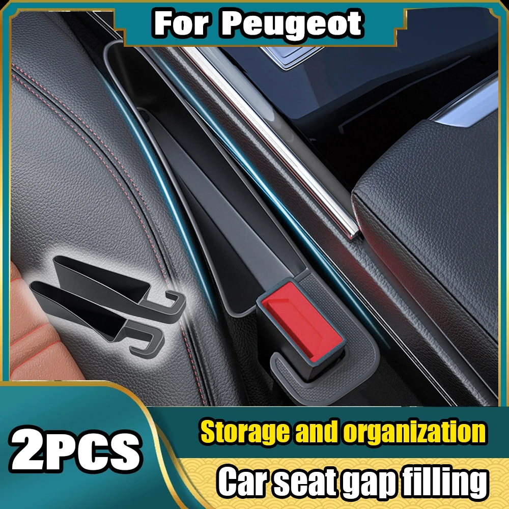2PCS Auto Sitz Lücke Füllung Lagerung Box Für Peugeot 406 405 205 3008 206 5008 308 208 408 508 407 107 307 Zubehör